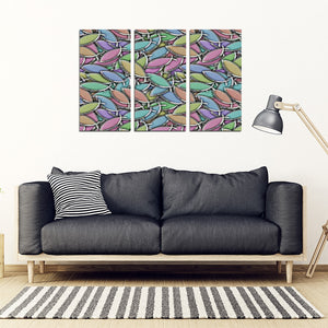 3 Piece Colored Christian Fish Canvas