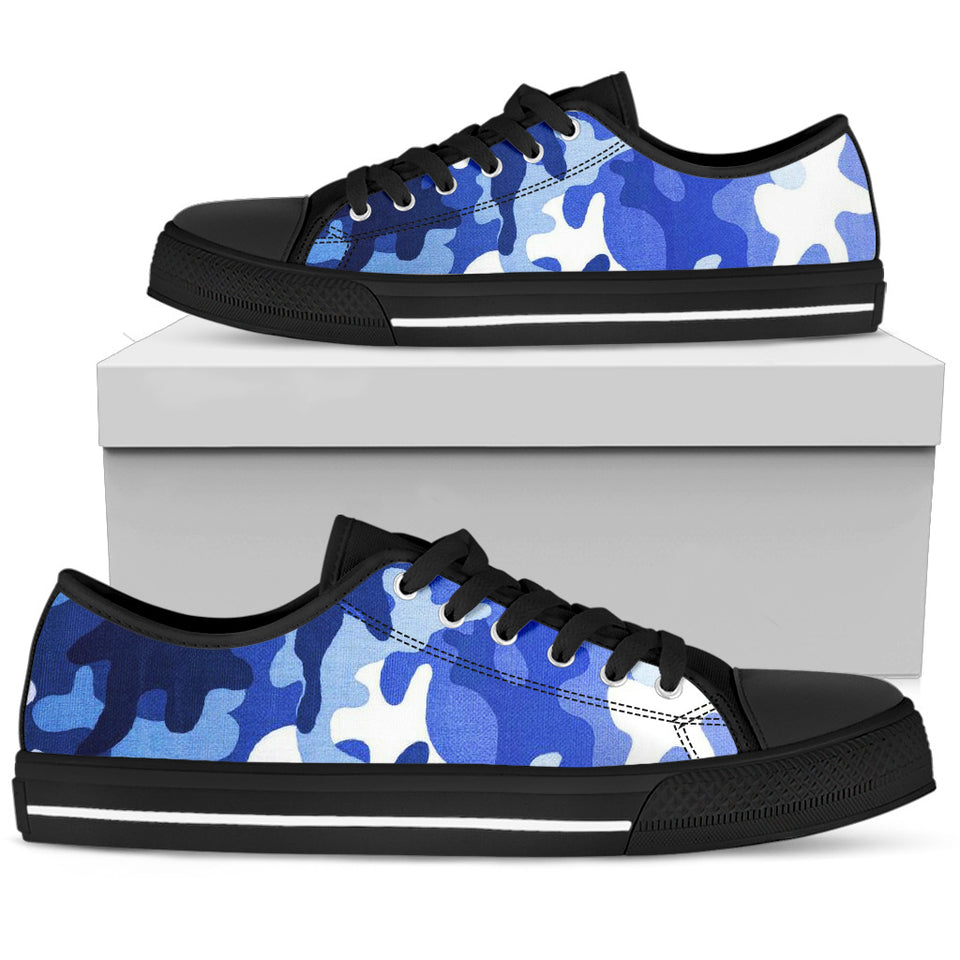 Men's Low Top Blue Camo Canvas Shoe