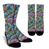 Colored Fish Crew Socks