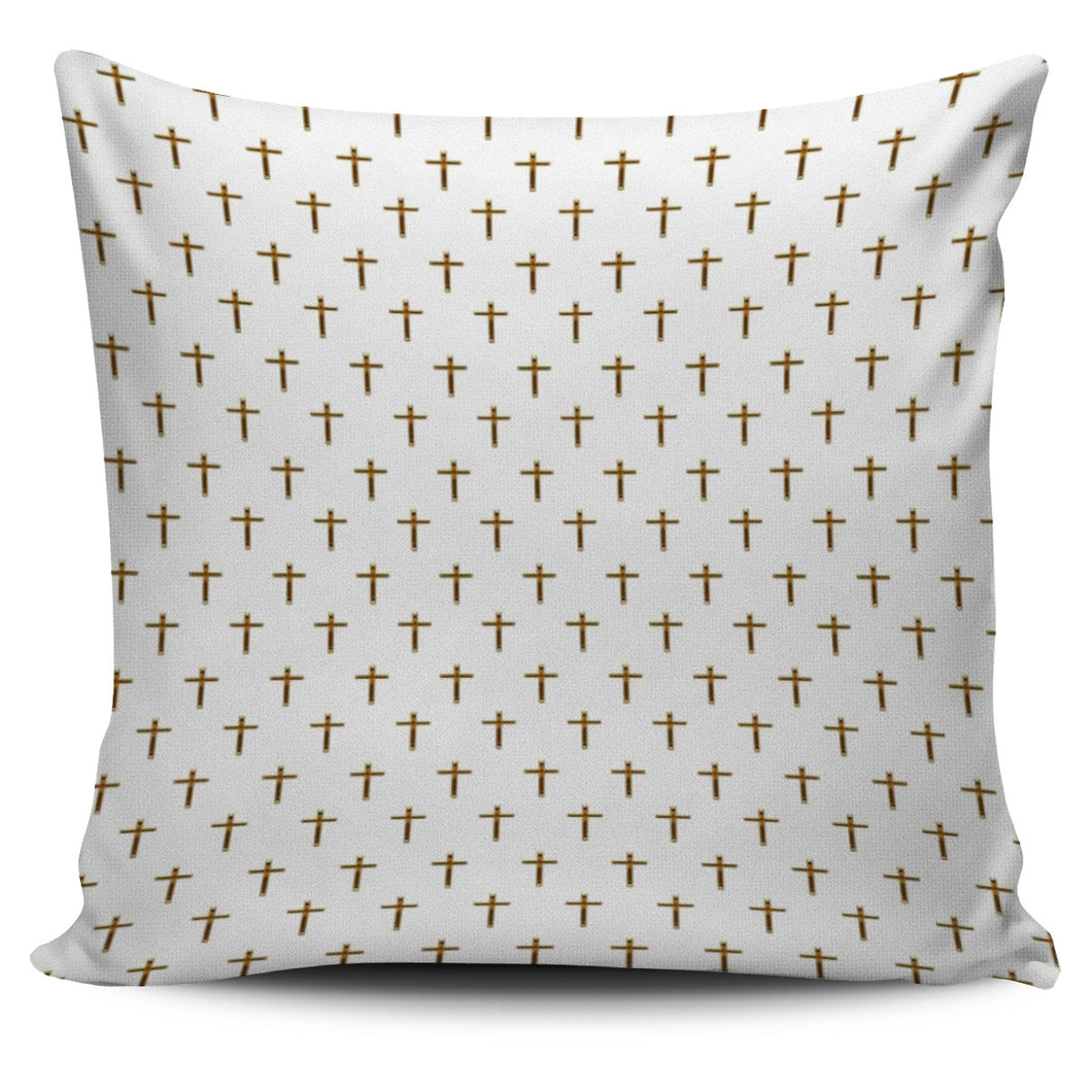 Gold Cross Pillow Cover