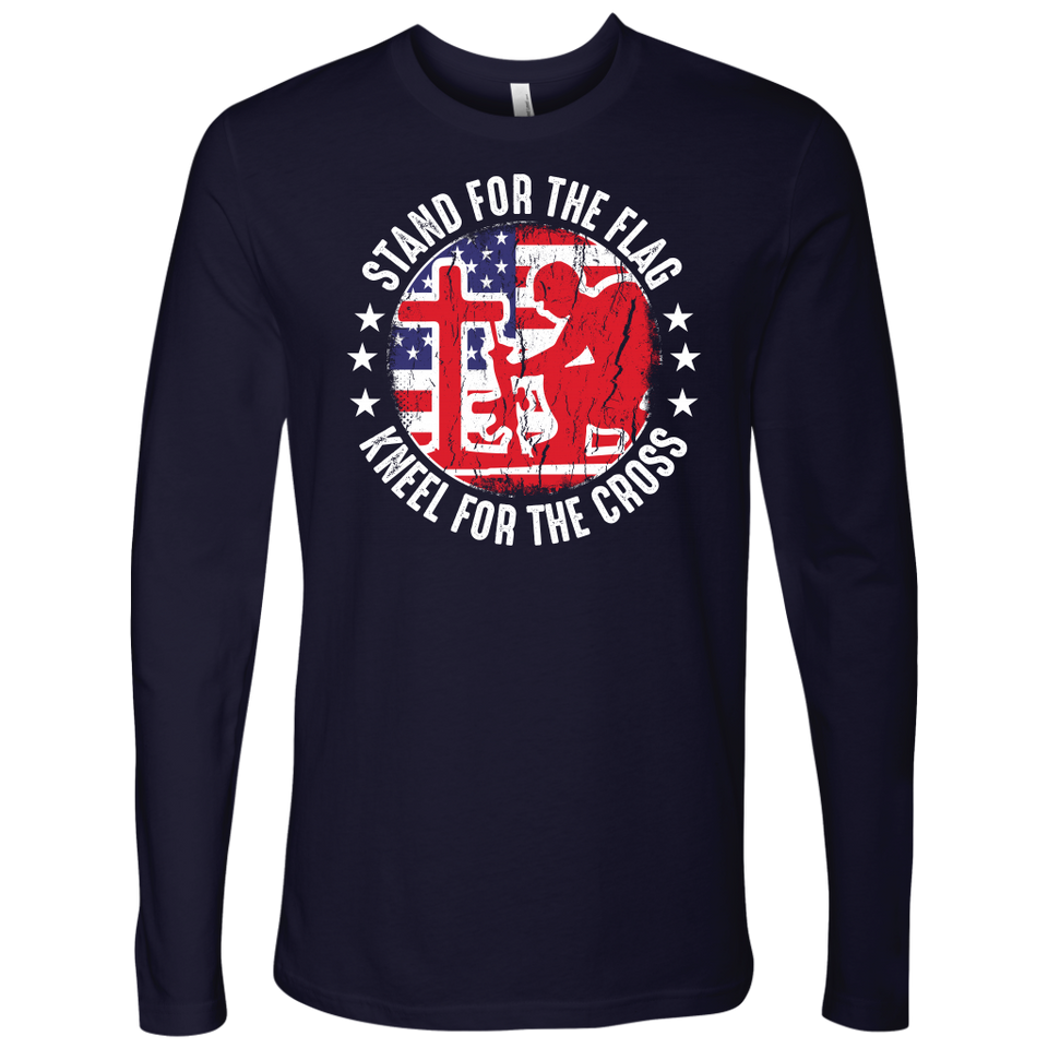 Stand For The Flag Kneel For The Cross - Mens Next Level Long Sleeve