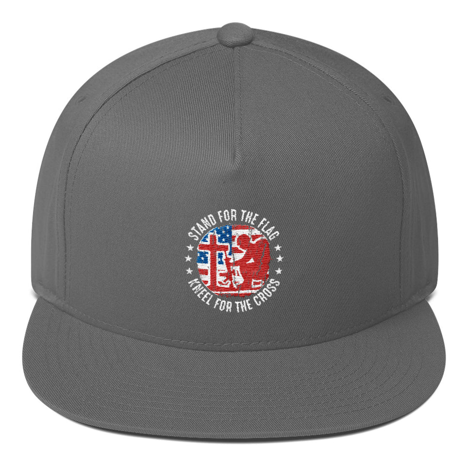 Stand For The Flag Kneel For The Cross - Flat Bill Cap